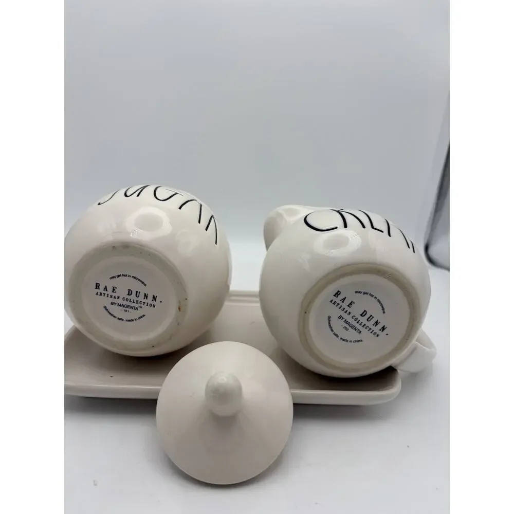 RAE DUNN Sugar And Creamer On Matching Tray 15